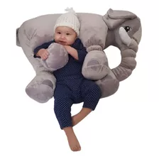 Almofada Travesseiro Elefante Pelúcia Para Bebê Dormir 80 Cm