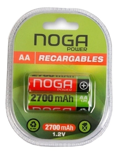 Pila Noga Recargable Np-aam 2.7b Cilíndrica - Pack De 2 Unidades