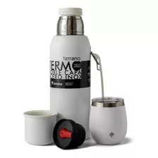 Set Termo 1lt + Mate Acero Camionero. Bombilla Regalo. 