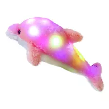 Almohada De Peluche Con Luz Led, Diseño De Delfin Luminoso