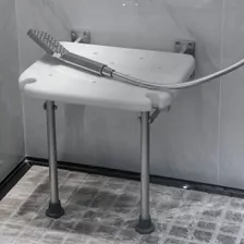 Banco / Assento Dobrável De Banho Para Parede Em Alumínio
