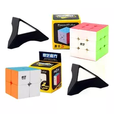 Cubo Rubik Pack X2 Qiyi Speedcube 2x2 + 3x3 W Stickerless 