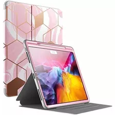 Funda Protectora Flip Cover Para iPad Pro 11 Rosa Marmoleada