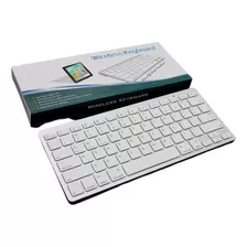 Teclado Sem Fio Bluetooth Pc Tablet Celular Notebook Sem Fio Cor De Teclado Branco Idioma Português Brasil