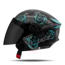 Capacete Aberto New Liberty Three Flowers Fosco Viseira Fumê