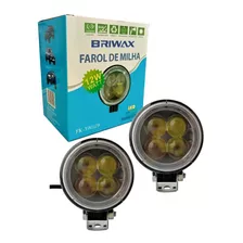 Par Farol De Milha Redondo Para Caminhão 12w 4 Leds 12/24v 