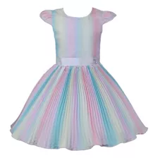 Vestido Infantil Festa Princesa Colorido Candy Colors