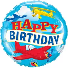 Balão Aviões De Aniversário 18 Polegadas - Qualatex #57794 B