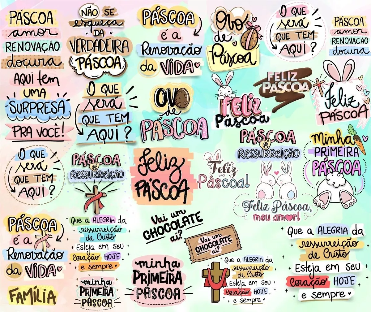 Arquivos Lettering Frases Pascoa Coelhinho Chocolate Png 