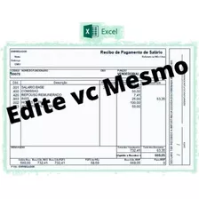 Modelo Holerite Contra-cheque Editável Excel Planilha