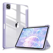 Funda Transparente Con Tapa Soporte Lila Para iPad Pro 11