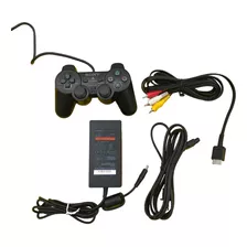 Kit Controle Ps2 + Fonte + Cabo De Audio E Video