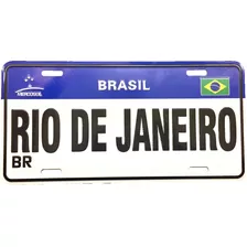 Placa Carro Decoração Lembrança Rio De Janeiro Auto Relevo