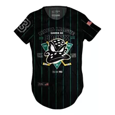 Camiseta Longline Blusa Masculina Preta Mafia League Patos