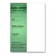 Papel Offset A5 Branco 2000 Folhas Sulfite 75g Chambril Top