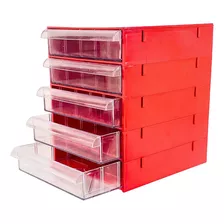 Gaveteiro Organizador Vermelho Multiuso Novo Magus Cg505