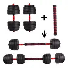 Kit Pesas Mancuernas Juego Pesas Barra 40 Kilos Gym Fit