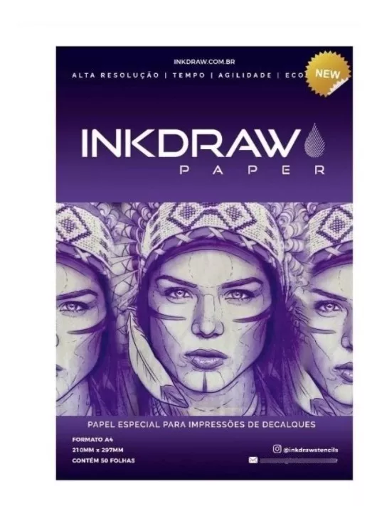 Papel Inkdraw Inkpaper P/ Tattoo Decalquetatuagem A4 50 Fls