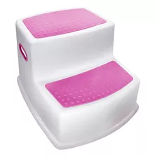 Escadinha Step Antiderrapante Infantil Rosa- 2 Degraus