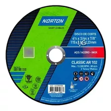 Disco De Corte Classic Norton 115x1.6x22.23mm Pack X 25 Uds