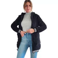 Campera Mujer Abrigada Invierno Larga Piel Peluche Calidad