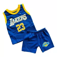 Roupa Infantil Conjunto Regata E Shorts Basquete 2-8 Anos