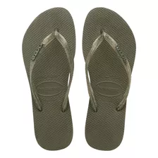 Chinelo Havaianas Slim Logo Metálico Original Feminina Preto