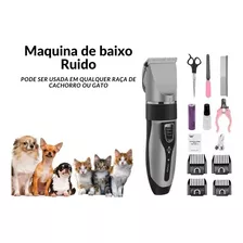 Máquina Tosa Aparador De Pelos Profissional Sem Fio P/ Pet Cor Cinza 110v/220v