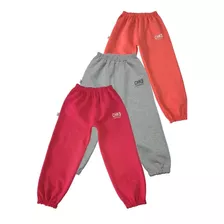 Pack X 3 Pantalon Con Puño De Friza Algodón Niños Nena Varon