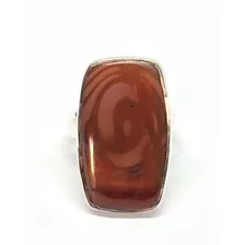 Anillo Plata 925 Con Gran Jasper Imperial