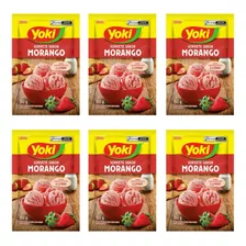 Pó Para O Preparo De Sorvete Yoki Morango Kit Com 6 X 150g