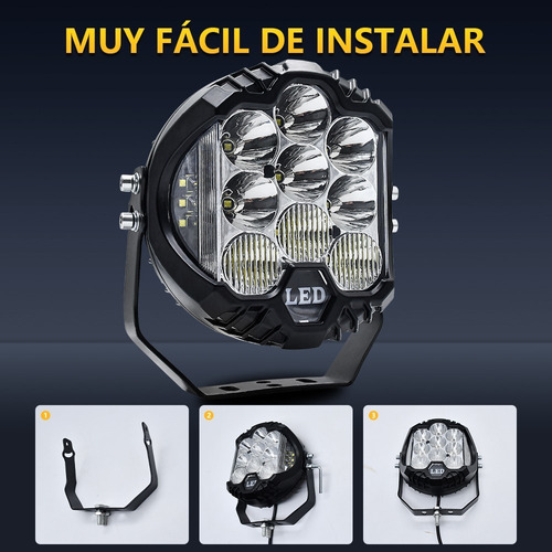 Par Faros Led Superpotente Redondo 5'' Tipo Baja Luz Blanca Foto 9