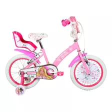 Bicicleta Infantil Infantil Bianchi Barbie R16 16 Frenos V-brakes Color Rosa Con Ruedas De Entrenamiento