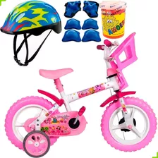 Bicicleta Infantil Aro 12 Princesinhas Tambor Kit Proteção