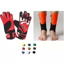 Luva Goleiro Infantil Campo + Caneleira C/tornoz