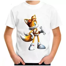 Camiseta Infantil Sonic The Hedgehog Miles Tails Game 02