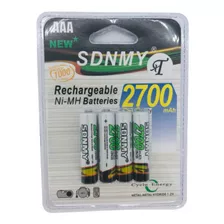 Kit 04 Pilha A A A Recarregável 2700mah Sdnmy Lacrada