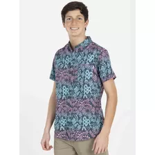 Camisa Sunset Beach Juvenil Multicolor Maui And Sons