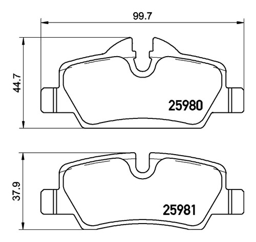 Balatas Bajos Metales Tra Mini Cooper 14/16 Brembo Foto 3