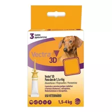 Pipeta Antiparasitário Para Carrapato Ceva Vectra 3d Para Cão De 1.5kg A 4kg Cor Amarelo