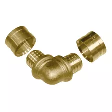 Joelho Cotovelo Pex Água Metal União 20mm X 20mm Acabamento Sem Cor Amarelo