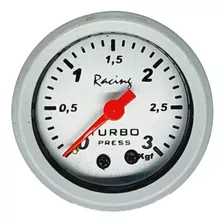 Manômetro Pressão De Turbo Universal 3kl 52mm Fundo Prata