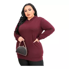 Blusa Mullet Alongada Moda Plus Size Dias Frios De Inverno