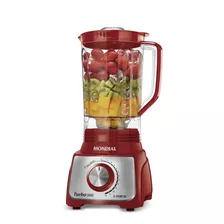 Liquidificador L-1100 Turbo Inox 1100w Vermelho Mondial Cor Vermelho/inox 220v