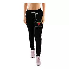 Calça Moletom Feminina Bon Jovi Simbolo Md01