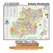 Mapa Estado De Goiás Atualizado - 120cm X 90cm Enrolado