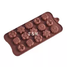 Molde De Silicona Bombones Chocolate Flores Repostería