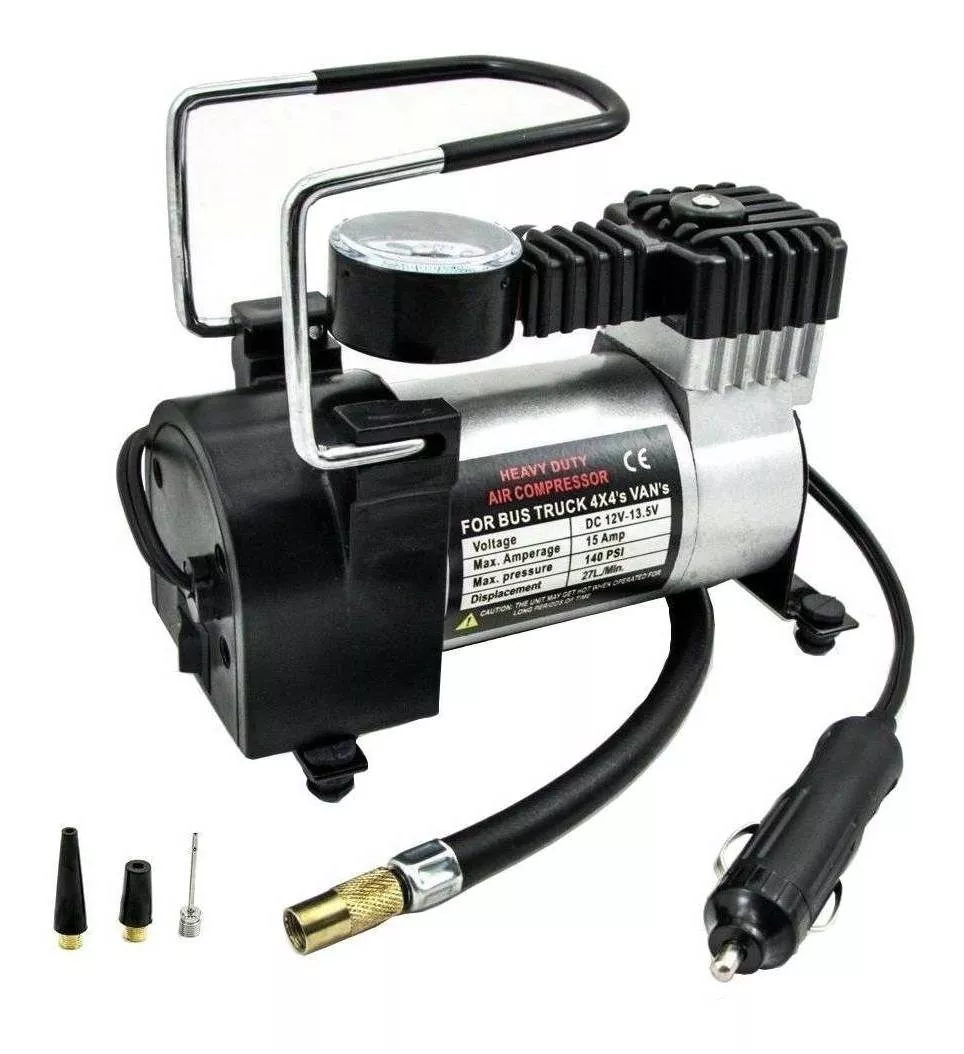Compressor De Ar Mini Elétrico Portátil B-max Bmax101 Prata 12v - 13.5v
