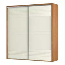 Guarda-roupa 2 Portas De Correr 7 Prateleiras Ripado Tw602