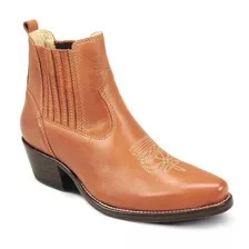 Bota Cano Curto Country Masc Bico Fino Couro Silverado Botas